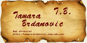Tamara Brdanović vizit kartica